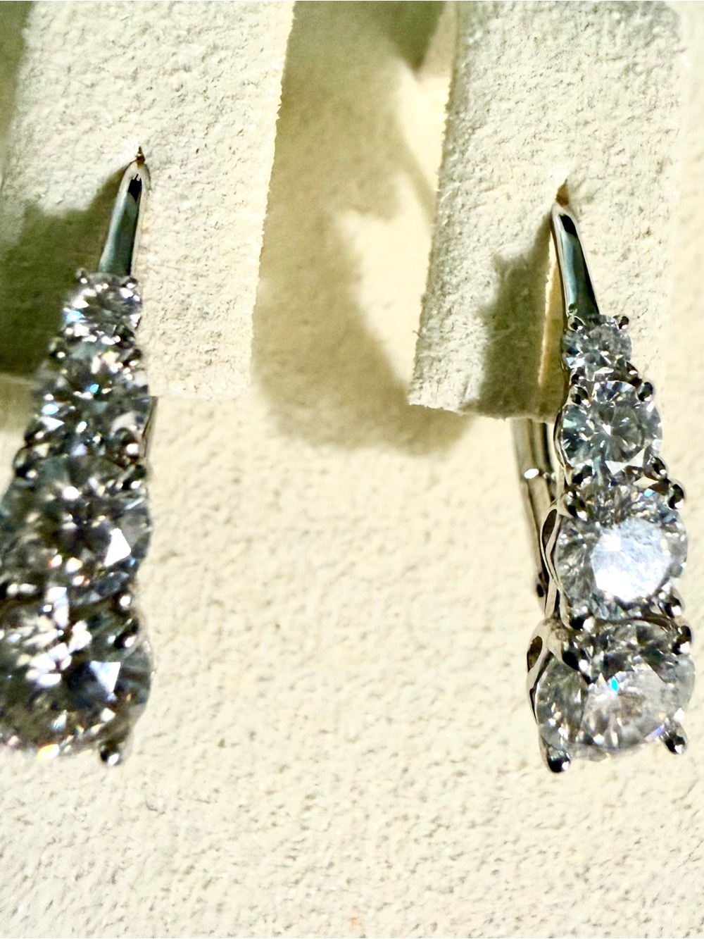 GRA Certified Moissanite Drop Earrings 925 Sterling Silver 1CTW Color D VVS